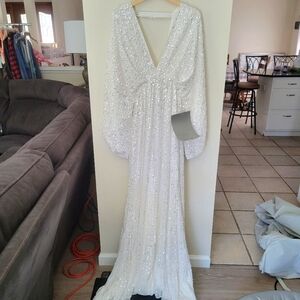 NWT: ASOS Ciara Sequin Kimono Sleeve Wedding Dress / Size 10